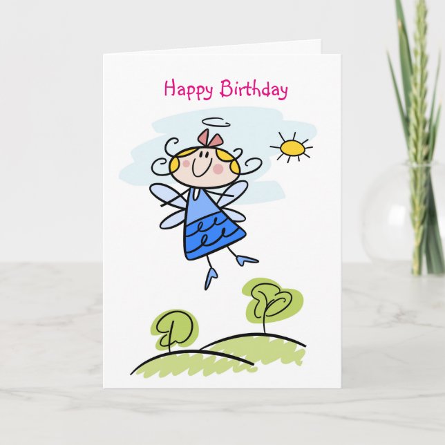 Cartes Pour Fêtes Annuelles Cute Godgirl Angel Personnalisé (Devant)