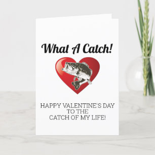 Cartes Pour Fêtes Annuelles Cute Heart Fish What a Catch Love Valentine's Day