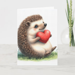 Cartes Pour Fêtes Annuelles Cute Hedgehog Coeur Saint Valentin