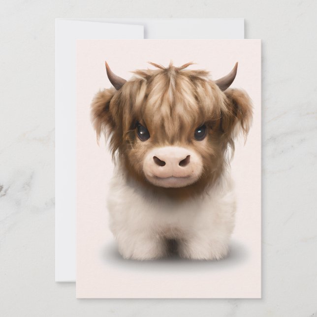 Cartes Pour Fêtes Annuelles Cute Highlands Scottish Cow (Devant)