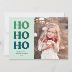 Cartes Pour Fêtes Annuelles Cute Ho Ho Ho Retro type Noël   Vert