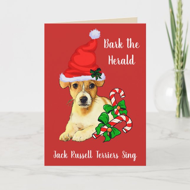 Cartes Pour Fêtes Annuelles Cute Jack Russell Terrier Noël (Devant)