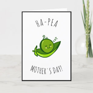 Cartes Pour Fêtes Annuelles Cute Kawaii Pea amusant jeu de mots disant l'amour