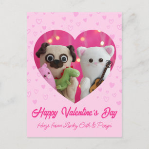 Cartes Pour Fêtes Annuelles Cute Kawaii Pink Pastel Hearts Saint Valentin