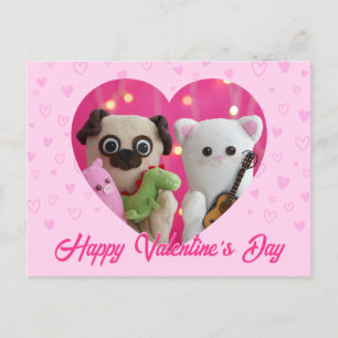 Cartes Pour Fêtes Annuelles Cute Kawaii Pink Pastel Hearts Saint Valentin