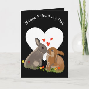 Cartes Pour Fêtes Annuelles Cute Kissing Bunnies Valentines