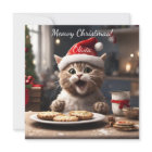 Cute Kitten Funny Père Noël Chat Noël