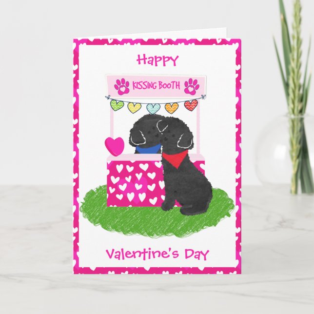 Cartes Pour Fêtes Annuelles Cute Labradoodles La Saint Valentin Emballage (Devant)