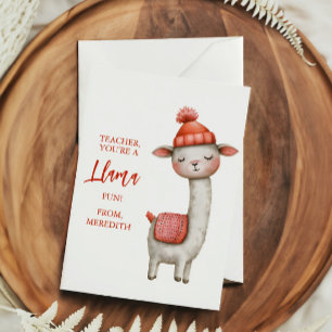 Cartes Pour Fêtes Annuelles Cute Llama Professeur Appréciation Saint-Valentin