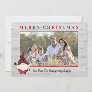 Cartes Pour Fêtes Annuelles Cute Lumberjack Gnome Photo personnalisée Noël