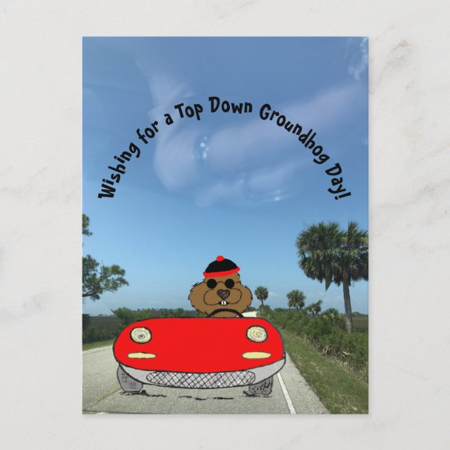 Cartes Pour Fêtes Annuelles Cute marmotte en rouge convertible (Devant)