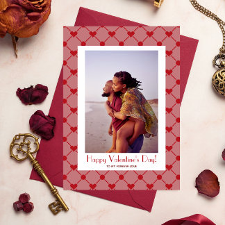 Cartes Pour Fêtes Annuelles Cute Modern Red Hearts Photo Saint Valentin
