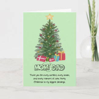 Cartes Pour Fêtes Annuelles Cute Mom and Dad Christmas Folded Holiday Card
