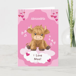 Cartes Pour Fêtes Annuelles Cute Moo Highland Vache Valentine