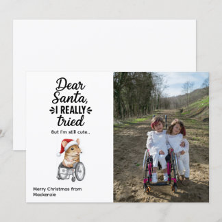 Cartes Pour Fêtes Annuelles Cute Mouse in a Wheelchair Inclusive Christmas 