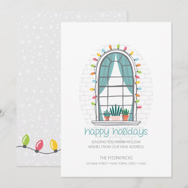 Cartes Pour Fêtes Annuelles Cute Nous avons Déménagé Nouvelle Maison Apparteme (Devant / Derrière)
