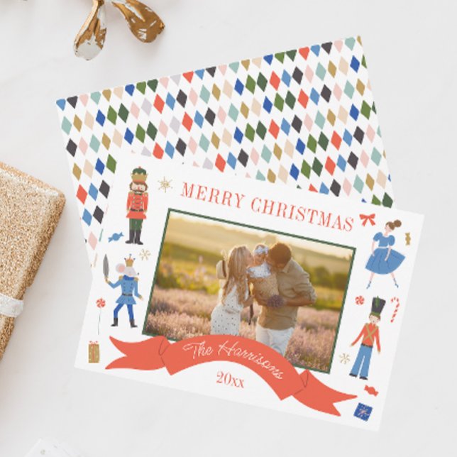 Cartes Pour Fêtes Annuelles Cute Nutcracker Photo Noël (Créateur téléchargé)