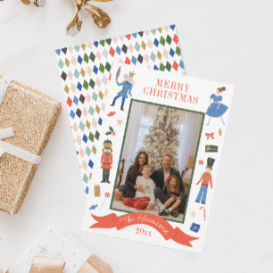 Cartes Pour Fêtes Annuelles Cute Nutcracker photo verticale Noël