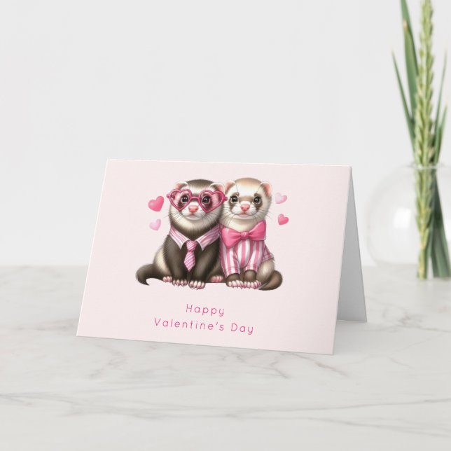Cartes Pour Fêtes Annuelles Cute Otter Couple dans Love Valentine's Day (Devant)