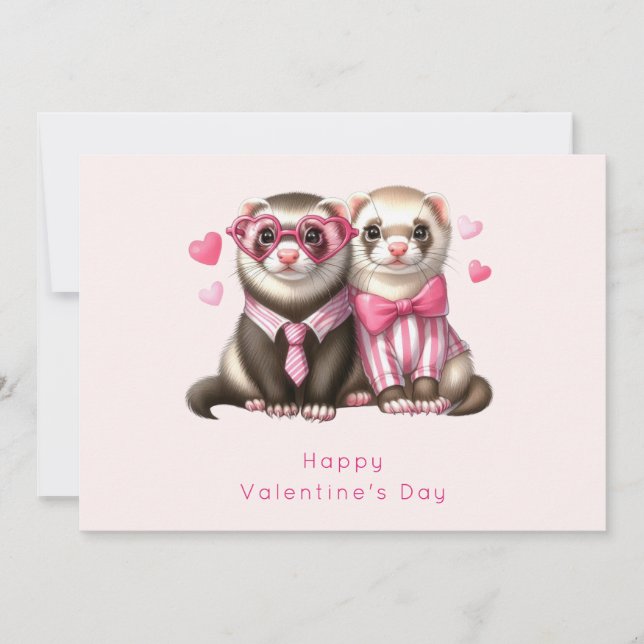 Cartes Pour Fêtes Annuelles Cute Otter Couple dans Love Valentine's Day (Devant)