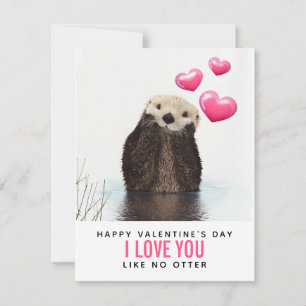 Cartes Pour Fêtes Annuelles Cute Otter with Hearts Valentine