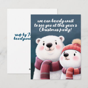 Cartes Pour Fêtes Annuelles Cute Ours Polaire Cubs Portant Des Écharpes