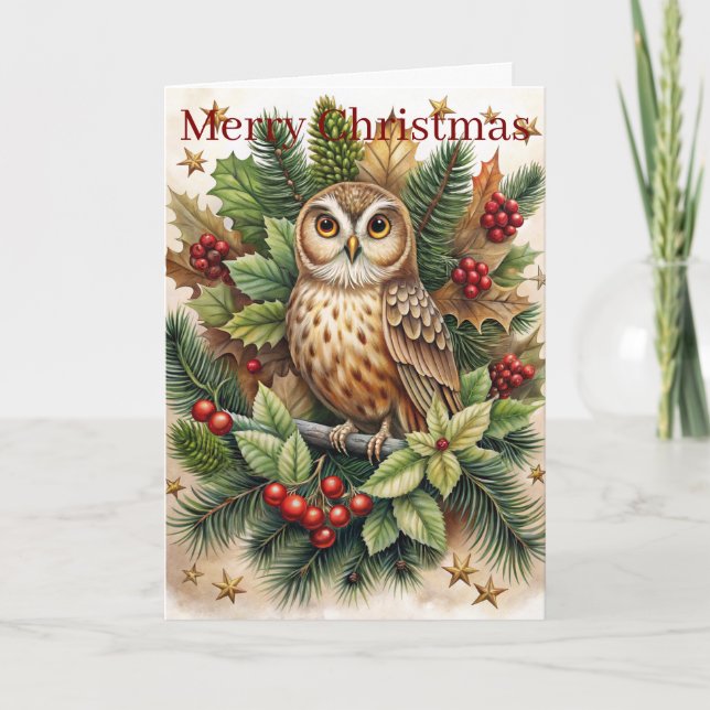 Cartes Pour Fêtes Annuelles Cute Owl (Devant)