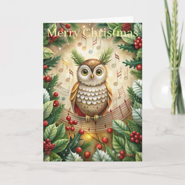 Cartes Pour Fêtes Annuelles Cute Owl (Devant)