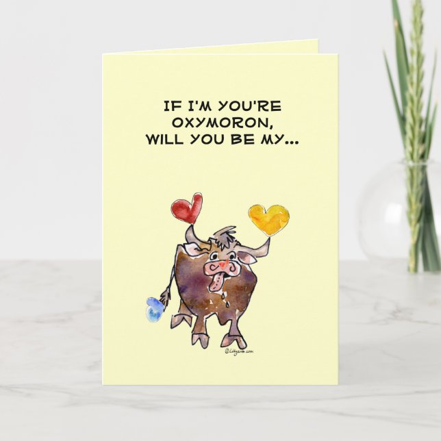 Cartes Pour Fêtes Annuelles Cute OXymoron Valentines Day Card (Devant)