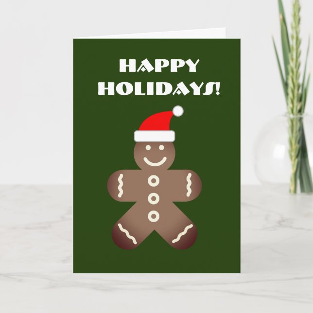 Cartes Pour Fêtes Annuelles Cute pain d'épices biscuit bonjour de Noël (Devant)