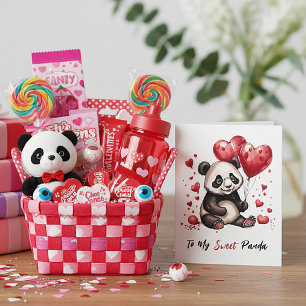 Cartes Pour Fêtes Annuelles Cute panda personnalisé valentine