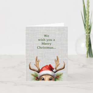 Cartes Pour Fêtes Annuelles Cute Peeking Funny Reindeer Noël