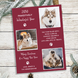 Cartes Pour Fêtes Annuelles Cute Pet Année en révision Custom Chien Photo Coll