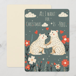 Cartes Pour Fêtes Annuelles Cute Polar Bears Christmas Card