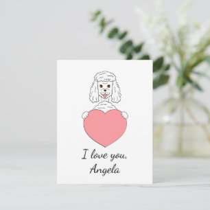 Cartes Pour Fêtes Annuelles Cute poodé en amour Valentine