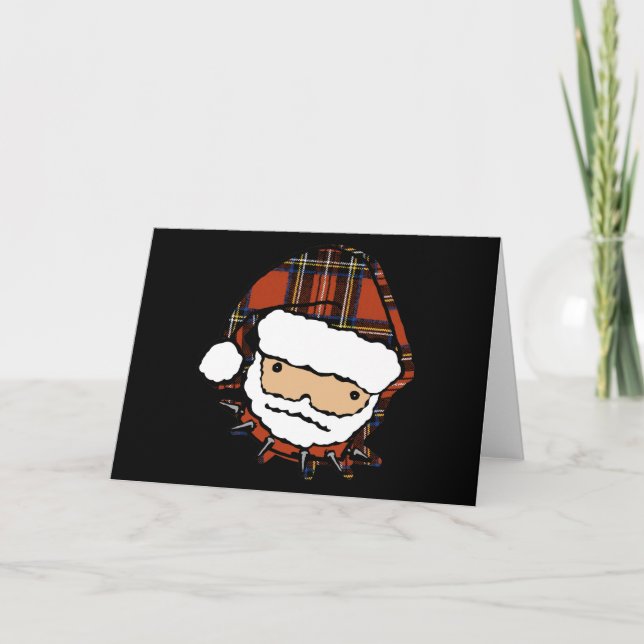 Cartes Pour Fêtes Annuelles Cute Punk Plaid Père Noël (Devant)
