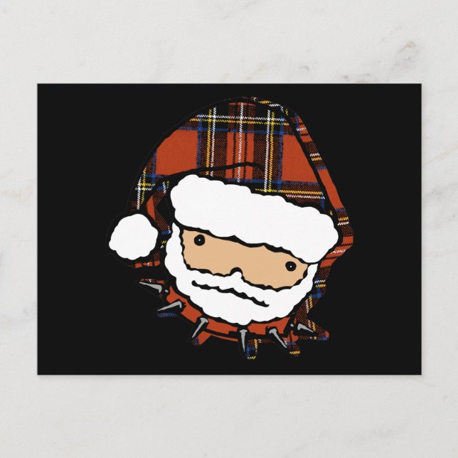 Cartes Pour Fêtes Annuelles Cute Punk Plaid Père Noël (Devant)