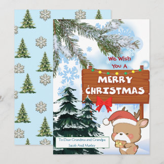 Cartes Pour Fêtes Annuelles Cute Reindeer Merry Christmas