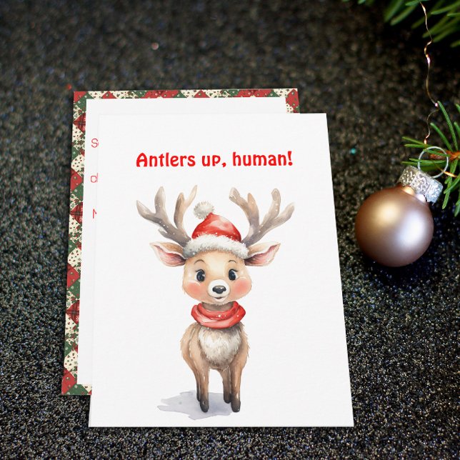 Cartes Pour Fêtes Annuelles Cute reindeer Rudolph christmas wishes Postcard (Créateur téléchargé)