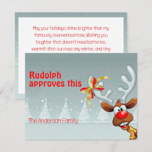 Cartes Pour Fêtes Annuelles Cute reindeer Rudolph christmas wishes Postcard (Devant / Derrière)