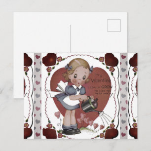 Cartes Pour Fêtes Annuelles Cute Retro Gardener Enfant Art Vintage