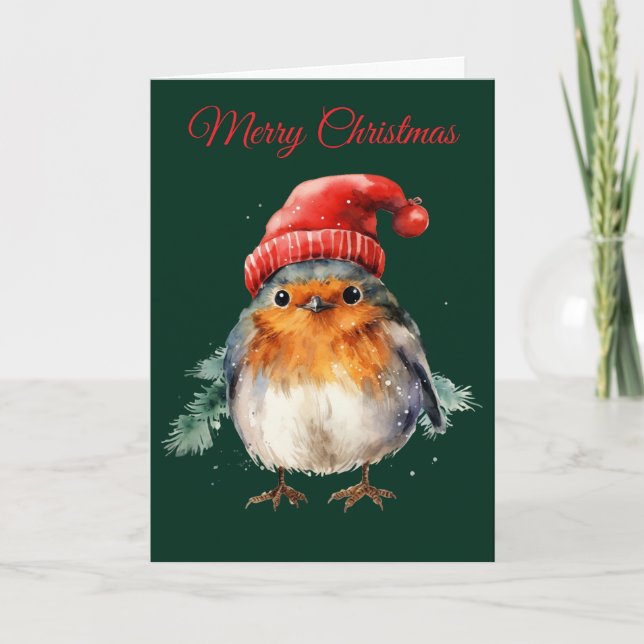 Cartes Pour Fêtes Annuelles Cute Robin (Devant)
