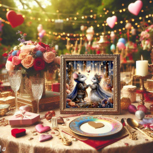 Cartes Pour Fêtes Annuelles Cute Romantique Souris Couple Love Poème Valentine