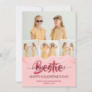 Cartes Pour Fêtes Annuelles Cute Rose Drip Happy Galentines day bestie Photo