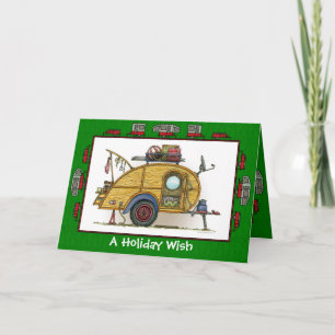 Cartes Pour Fêtes Annuelles Cute RV Teardrop Camper Vintage Travel Trailer