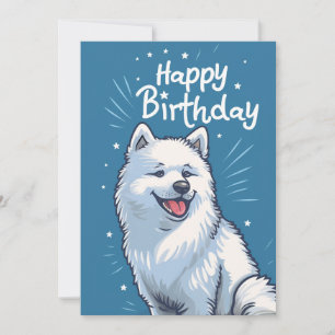 Cartes Pour Fêtes Annuelles Cute Samoyed Joyeux anniversaire