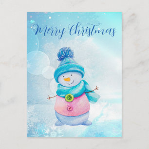 Cartes Pour Fêtes Annuelles Cute Snowman