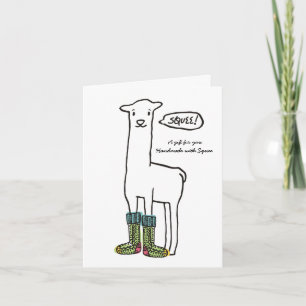 Cartes Pour Fêtes Annuelles Cute squat llama Noël tricot crochet chaussettes