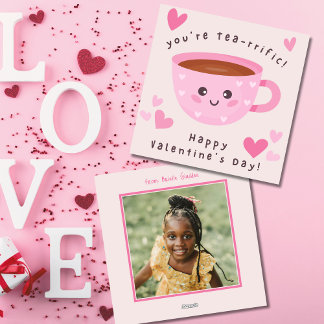 Cartes Pour Fêtes Annuelles Cute Tea-rrific Photo de la classe Saint-Valentin