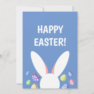 CARTES POUR FÊTES ANNUELLES CUTE TÊTE DE BUNNY ET OEUFS DE PÂQUES